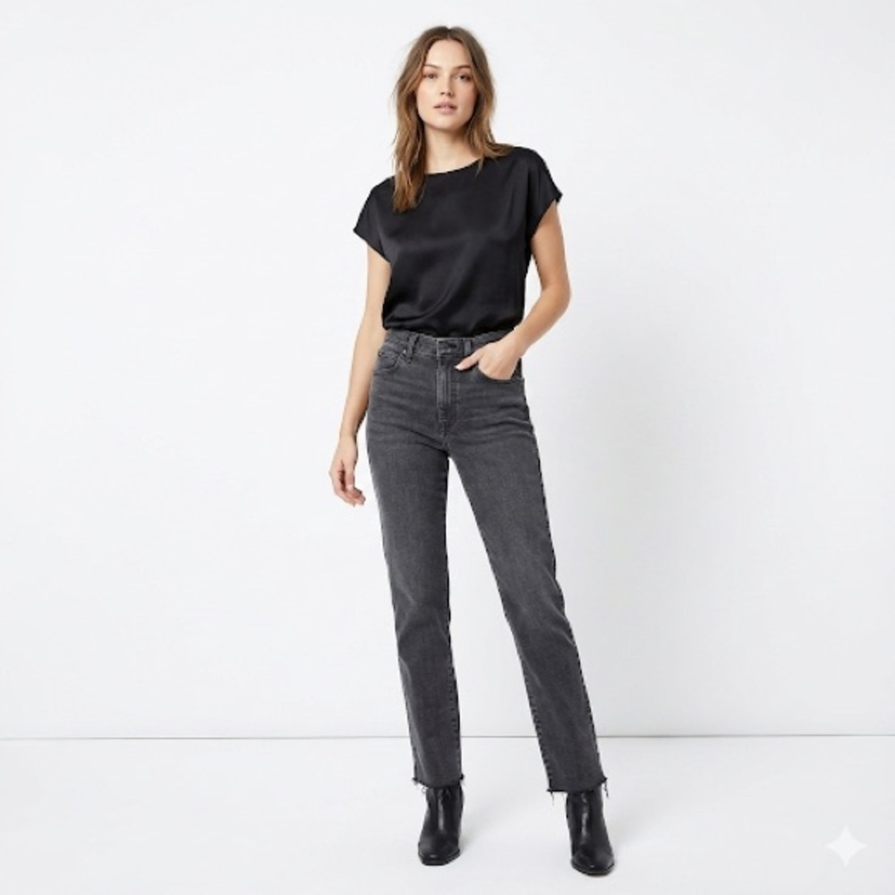 Madewell stovepipe jeans straight leg black womens 27